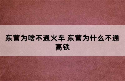 东营为啥不通火车 东营为什么不通高铁